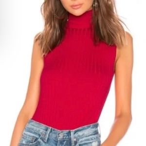 525 America Electric Lilac Sleeveless Mock Turtleneck Knit Top, Size Medium